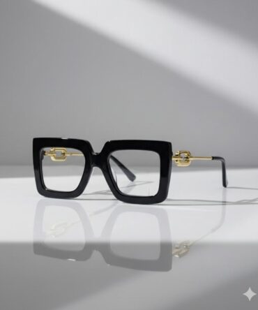 Lentes transparentes con marco en negro