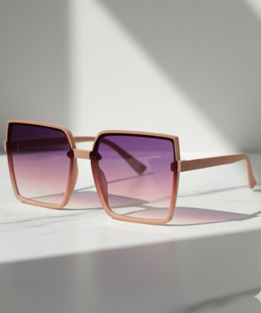 Lentes de sol cuadrados en color rosa